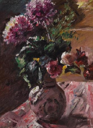 Lovis Corinth Chrysanthemen und Rosen im Krug oil painting image